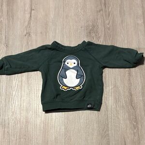 Whistle & Flute Green Penguin Kids Sweatshirt